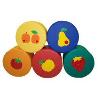 Комплект м'яких пуфів Фрукти